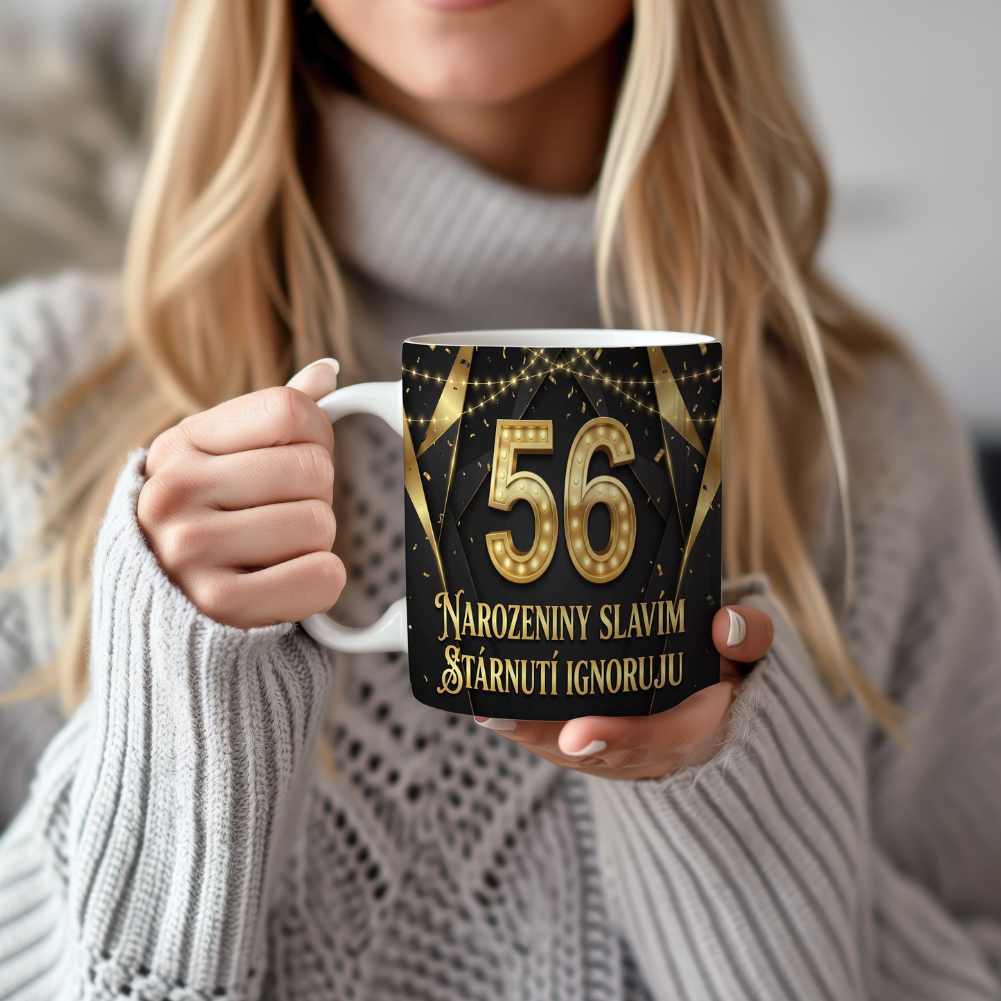 Narozeninový hrnek 56 let – Narozeniny slavím, stárnutí ignoruju