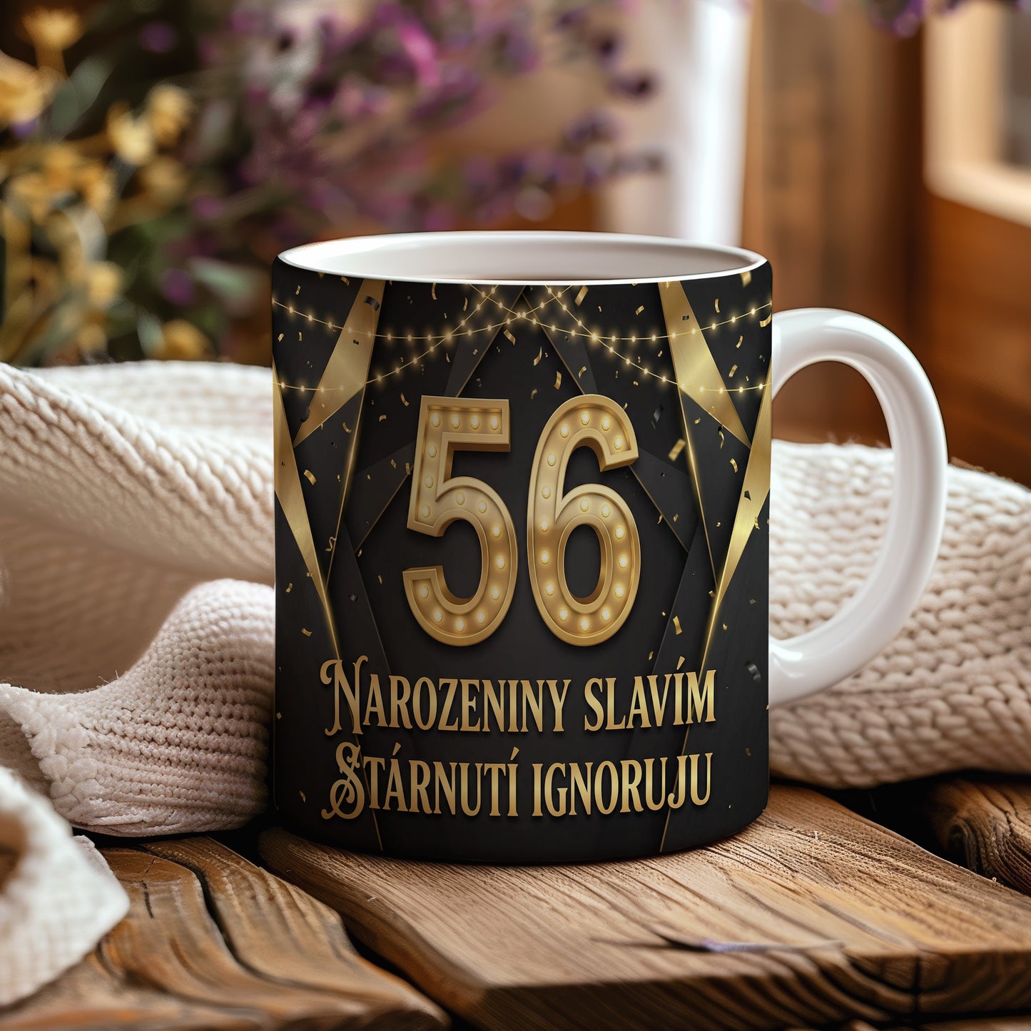 Narozeninový hrnek 56 let – Narozeniny slavím, stárnutí ignoruju