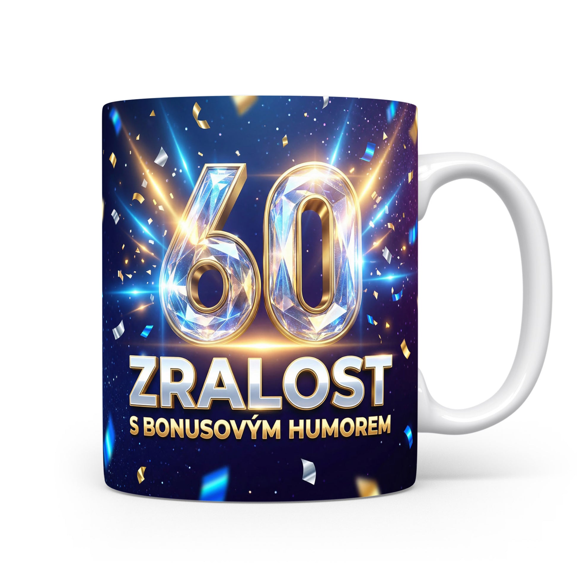 Hrnek s nápisem ZRALOST S BONUSOVÝM HUMOREM
