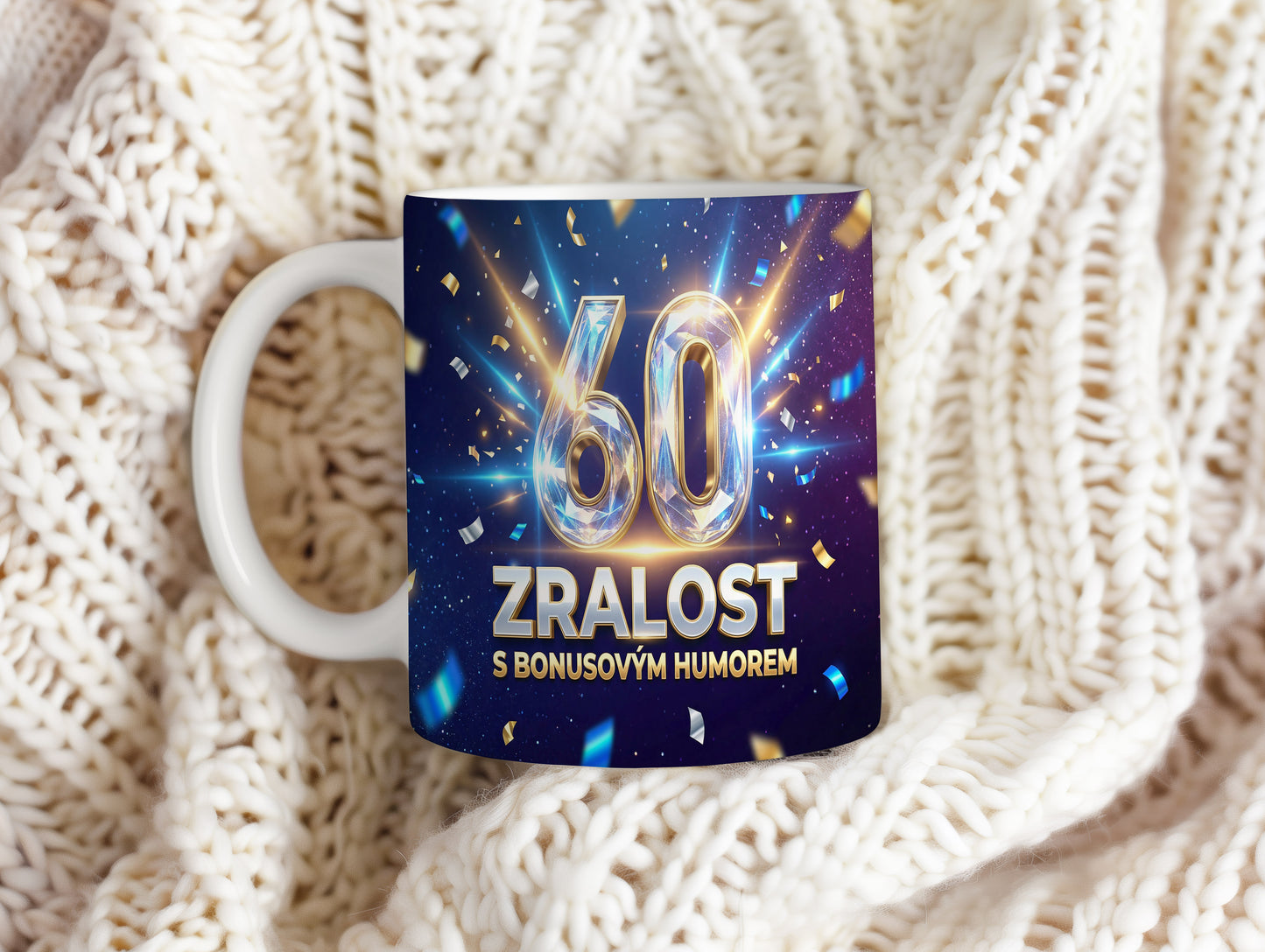 Narozeninový hrnek 60 let – ZRALOST S BONUSOVÝM HUMOREM