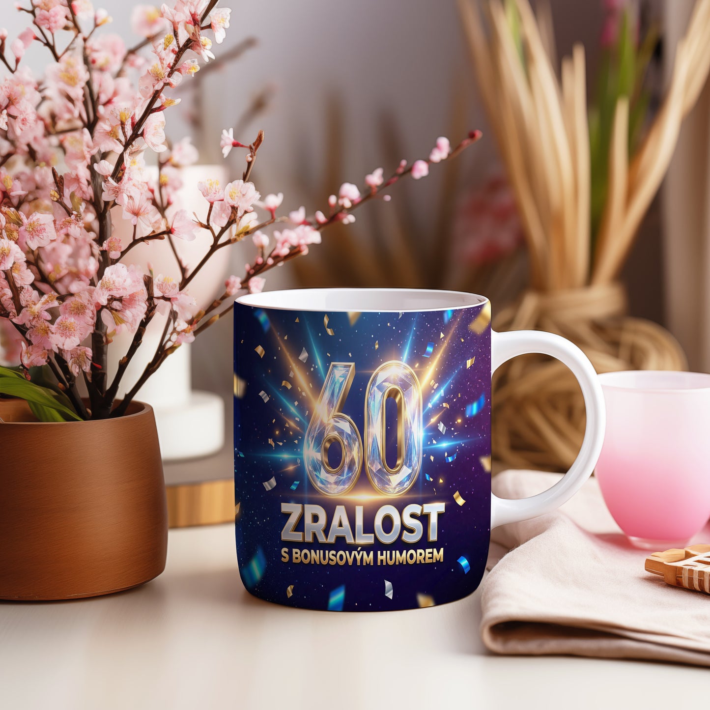 Narozeninový hrnek 60 let – ZRALOST S BONUSOVÝM HUMOREM