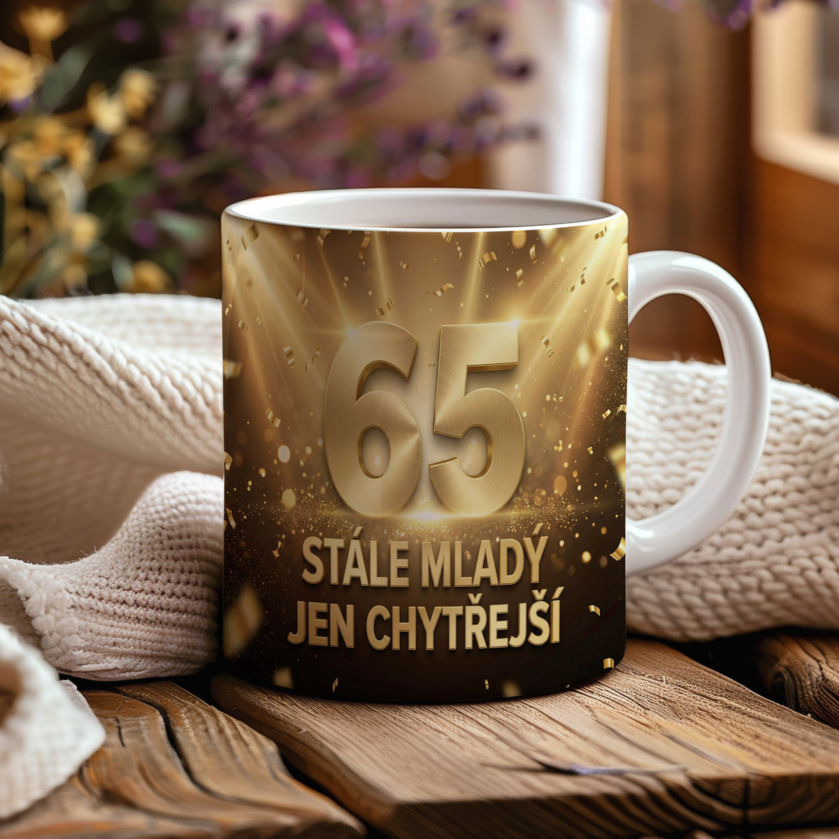Narozeninový hrnek 65 let – STÁLE MLADÝ JEN CHYTŘEJŠÍ