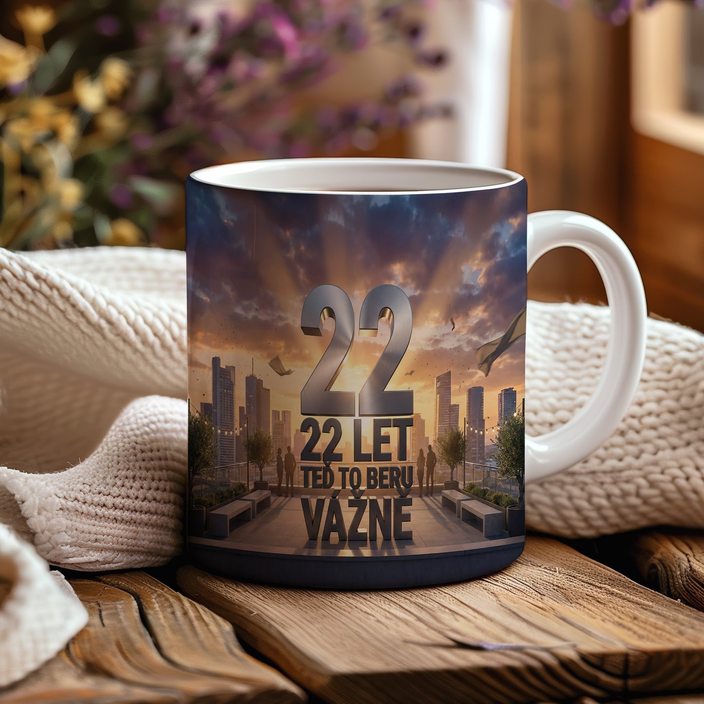 Narozeninový hrnek 22 let – 22 LET TEĎ TO BERU VÁŽNĚ