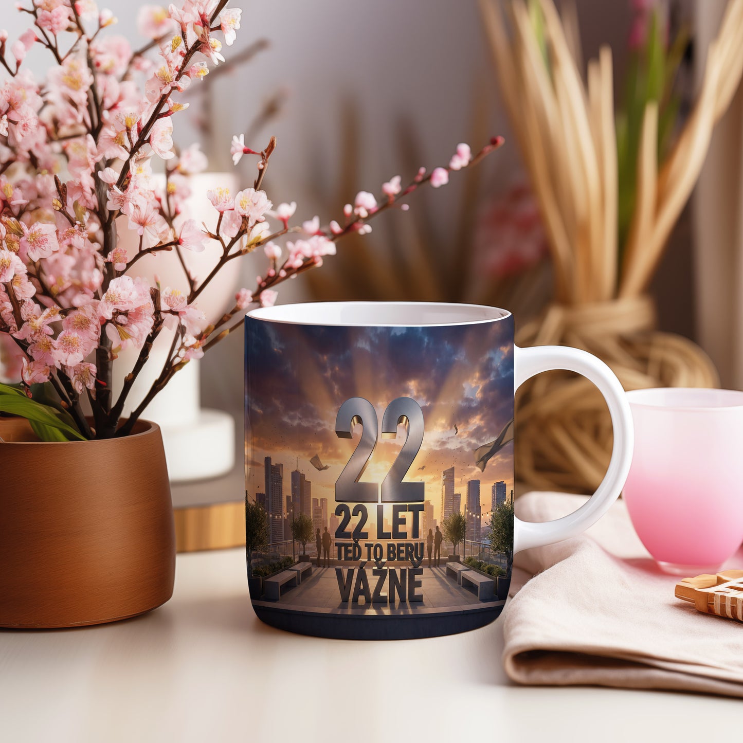 Narozeninový hrnek 22 let – 22 LET TEĎ TO BERU VÁŽNĚ