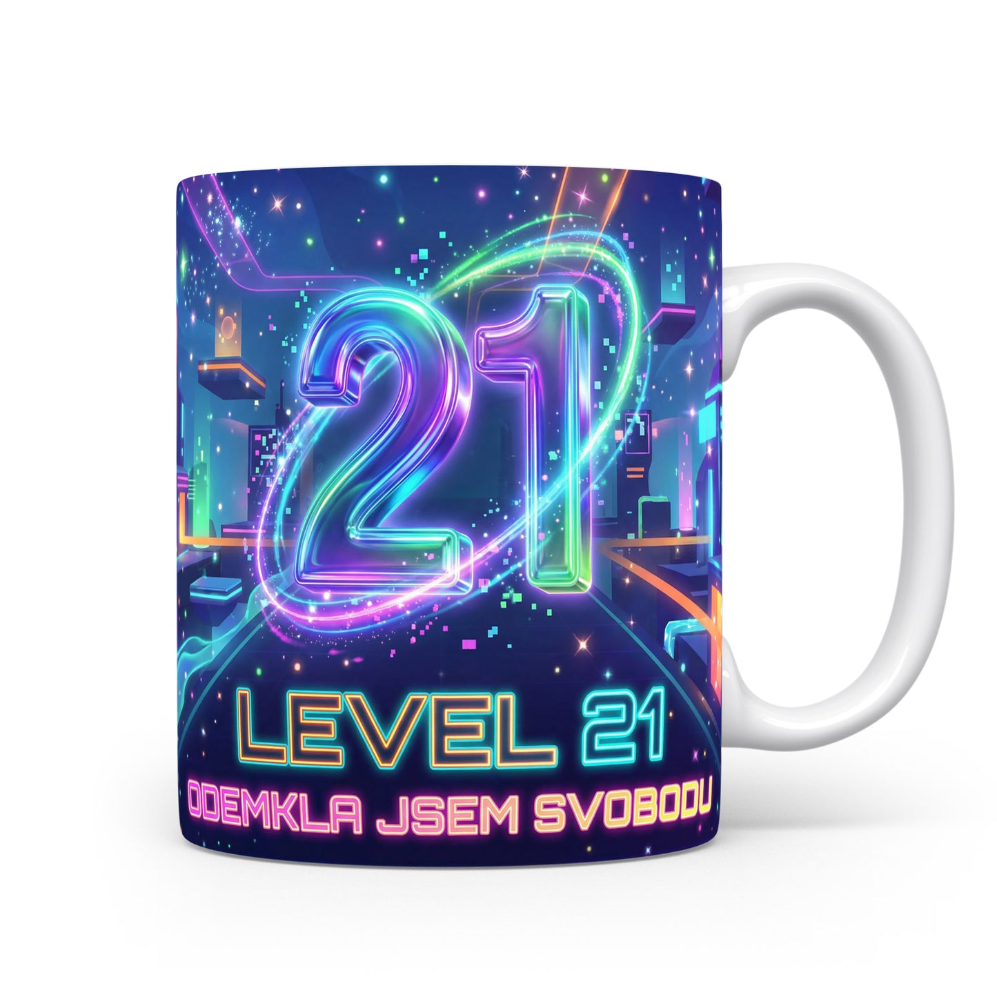 Hrnček s věkem 21 a sloganem