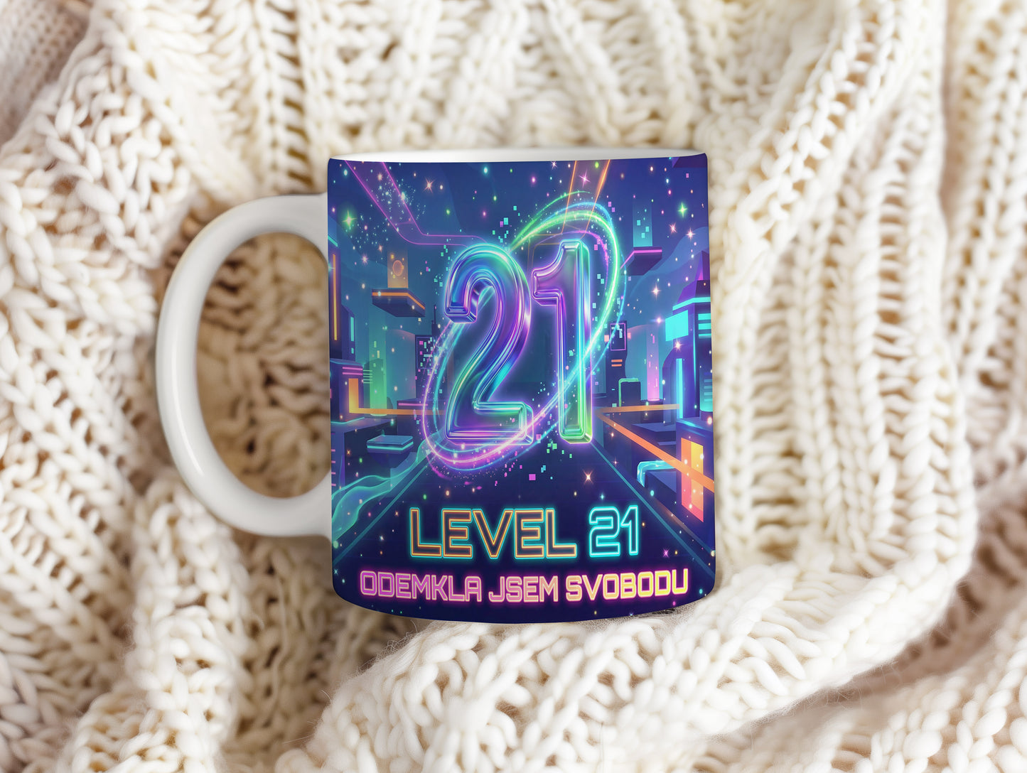 Narozeninový hrnek 21 let – ODEMKLA JSEM SVOBODU