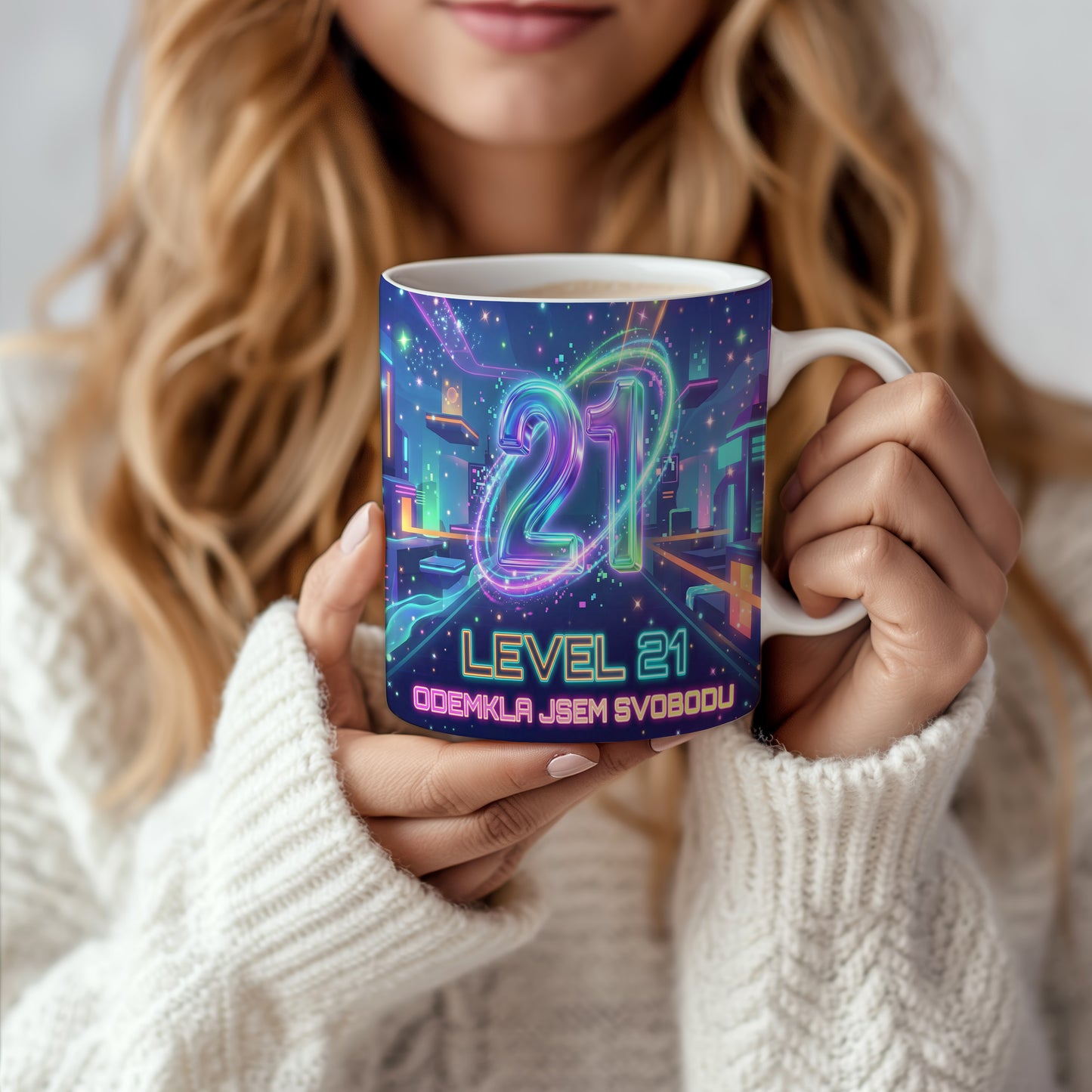 Narozeninový hrnek 21 let – ODEMKLA JSEM SVOBODU