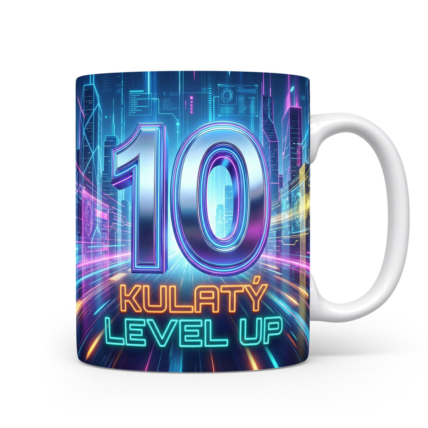 Hrnček s nápisem KULATÝ LEVEL UP