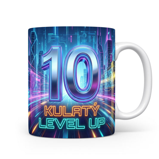 Hrnček s nápisem KULATÝ LEVEL UP