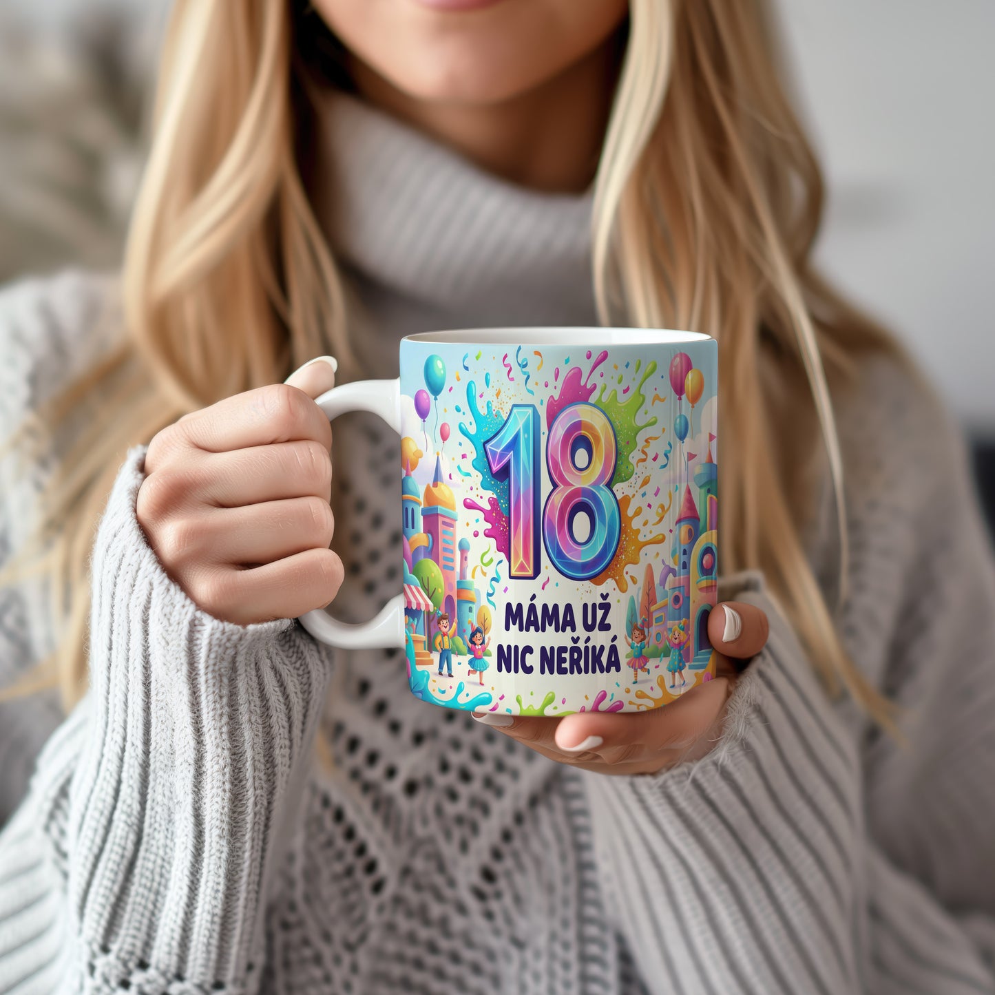 Narozeninový hrnek 18 let – MÁMA UŽ NIC NEŘÍKÁ