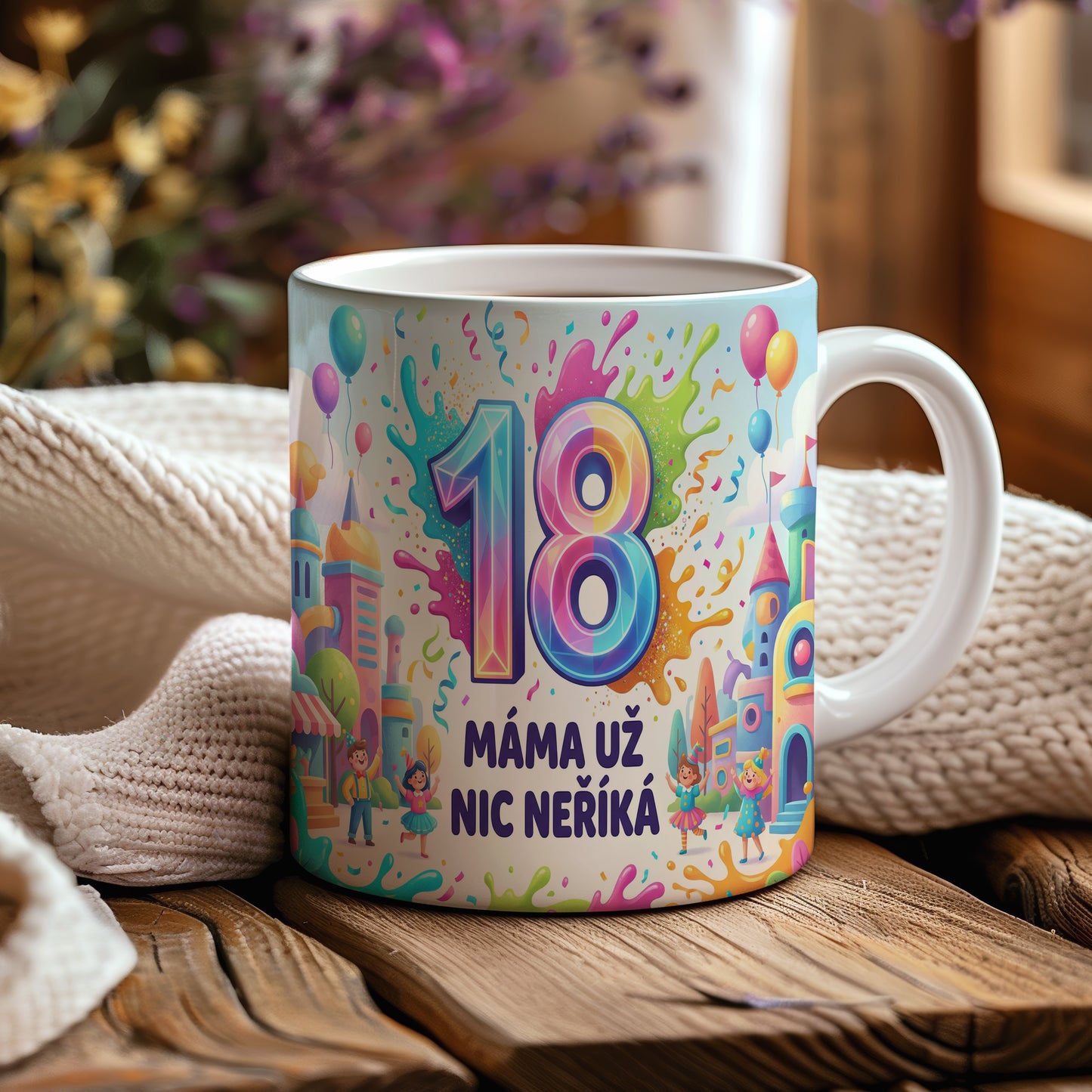 Narozeninový hrnek 18 let – MÁMA UŽ NIC NEŘÍKÁ