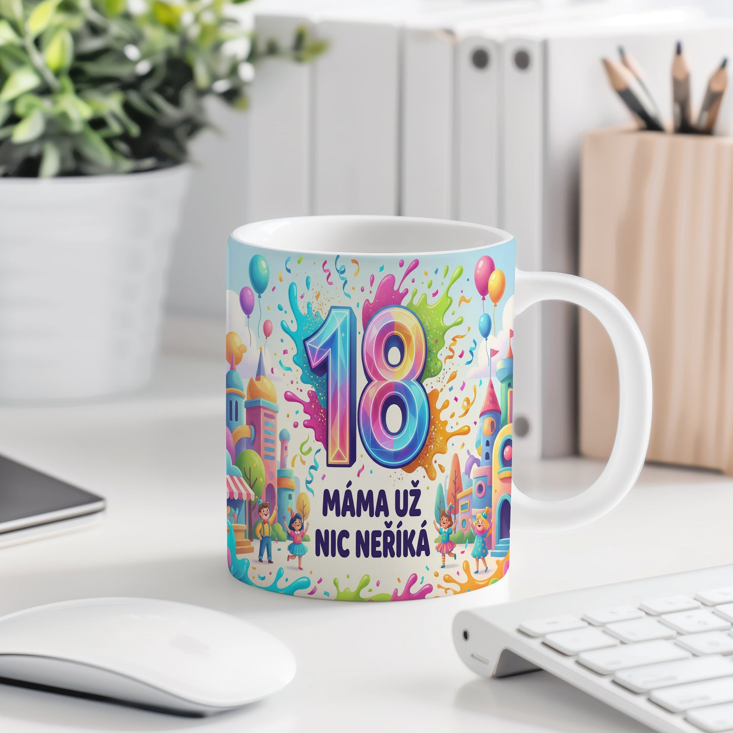 Narozeninový hrnek 18 let – MÁMA UŽ NIC NEŘÍKÁ