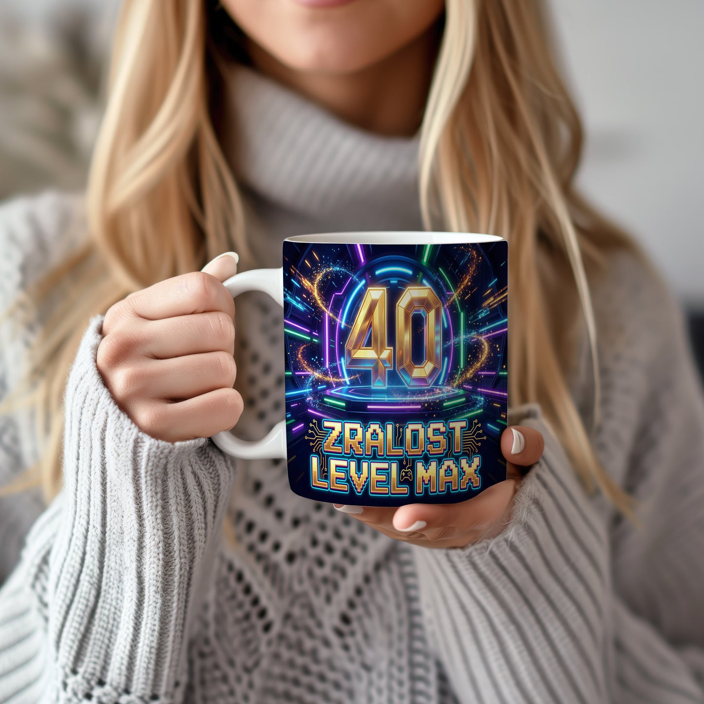 Narozeninový hrnek 40 let – ZRALOST LEVEL MAX