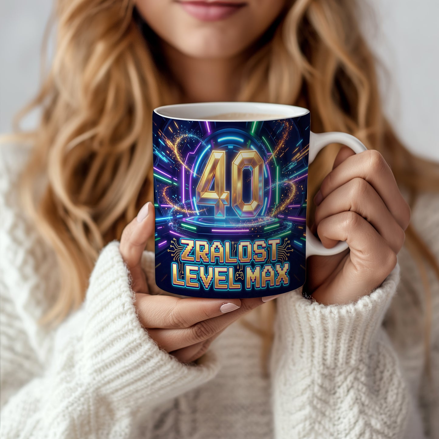 Narozeninový hrnek 40 let – ZRALOST LEVEL MAX