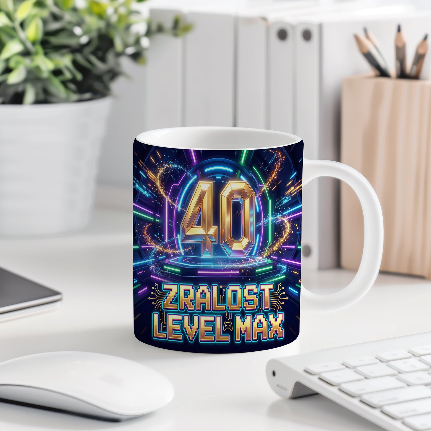 Narozeninový hrnek 40 let – ZRALOST LEVEL MAX