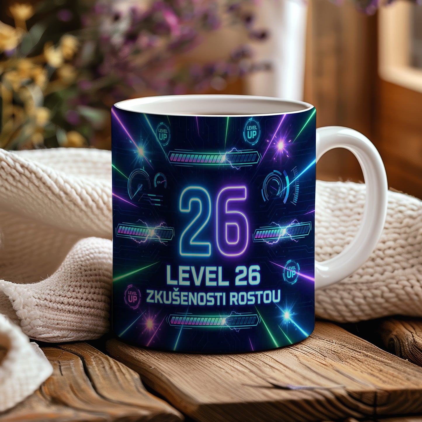 Narozeninový hrnek 26 let – LEVEL 26 ZKUŠENOSTI ROSTOU
