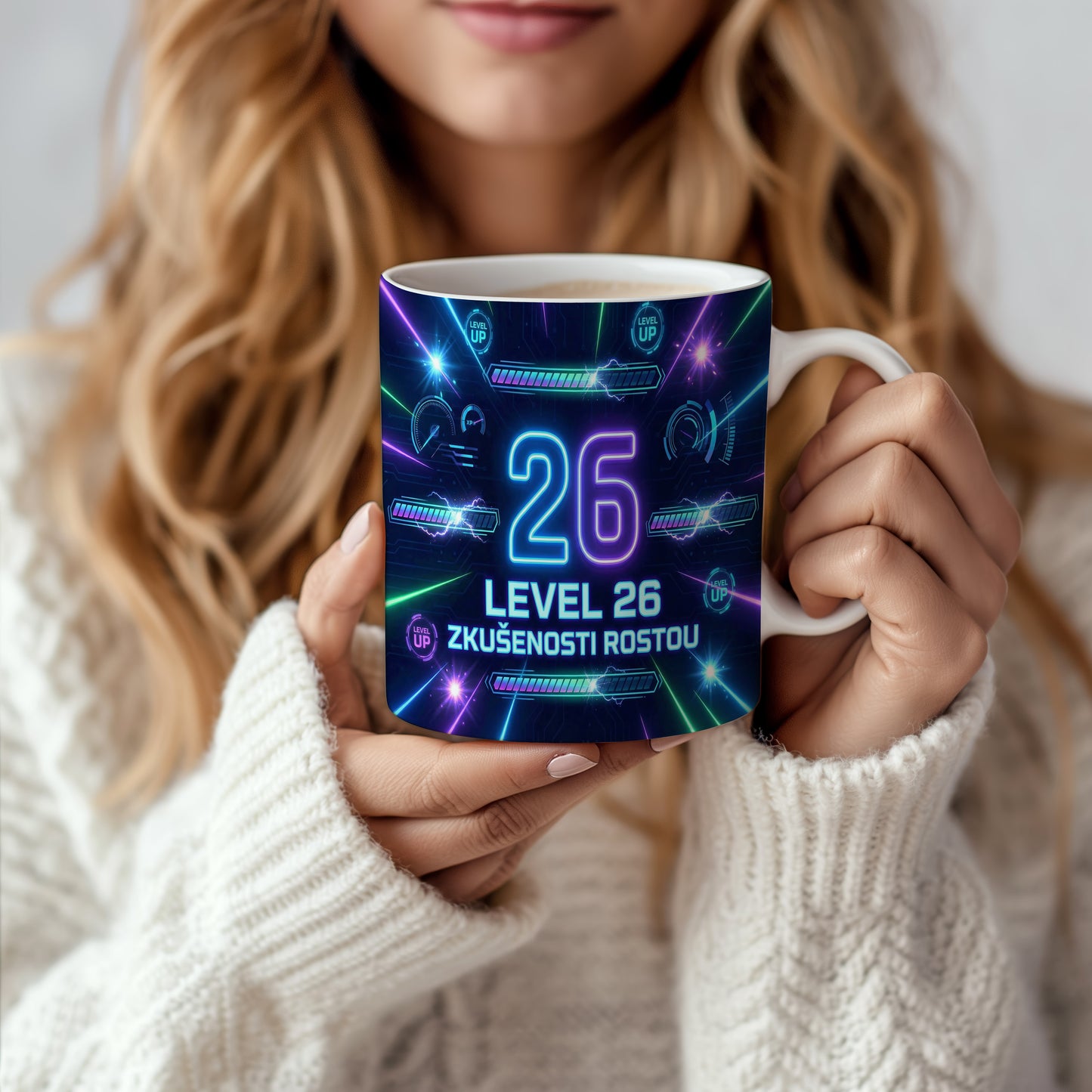 Narozeninový hrnek 26 let – LEVEL 26 ZKUŠENOSTI ROSTOU