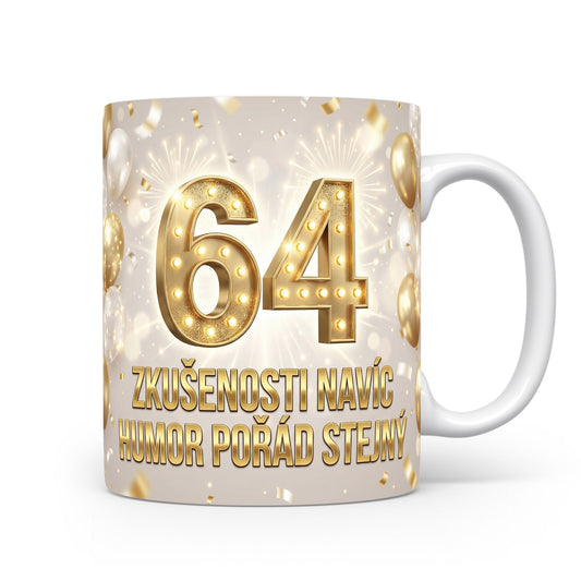 Narozeninový hrnek s číslem 64