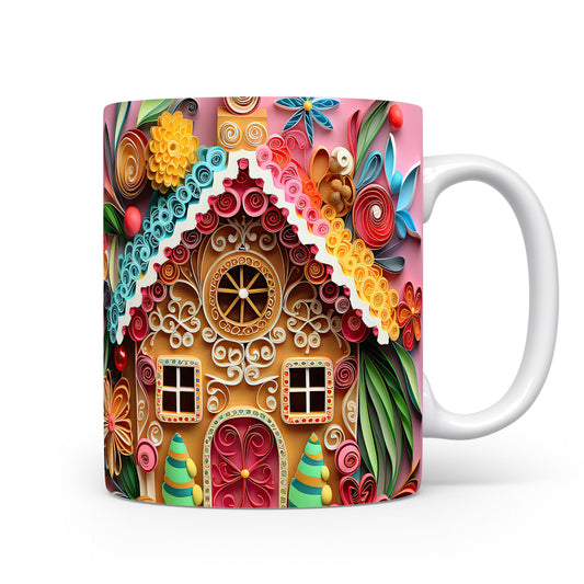 Hrnek s domečkem ve stylu quilling