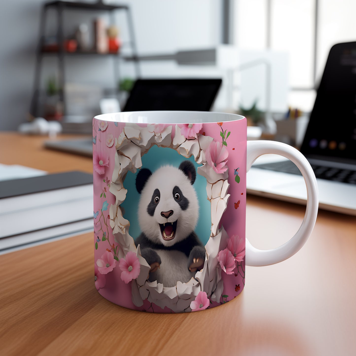 Hrnek s roztomilým pandím obličejem