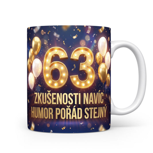 Narozeninový hrnek s číslem 63