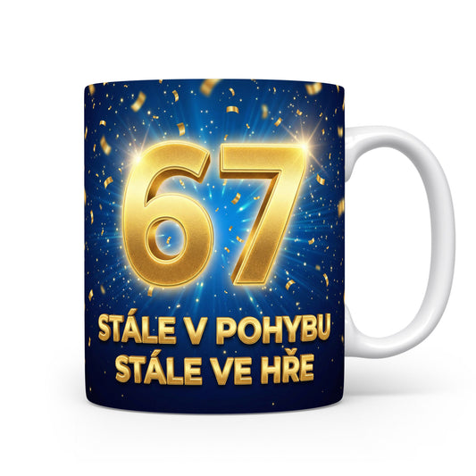 Narozeninový hrnek s číslem 67