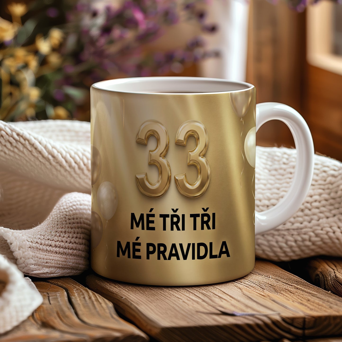 Narozeninový hrnek 33 let – MÉ TŘI TŘI MÉ PRAVIDLA