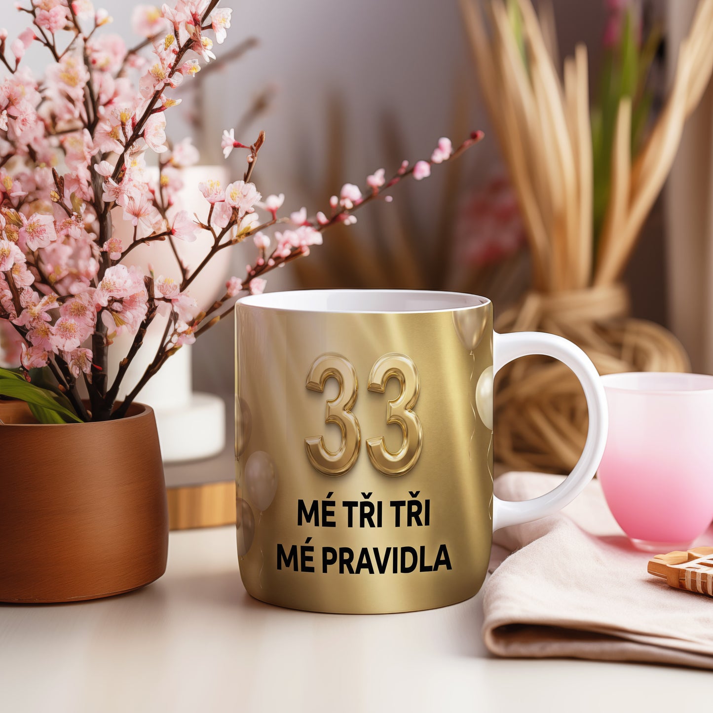 Narozeninový hrnek 33 let – MÉ TŘI TŘI MÉ PRAVIDLA