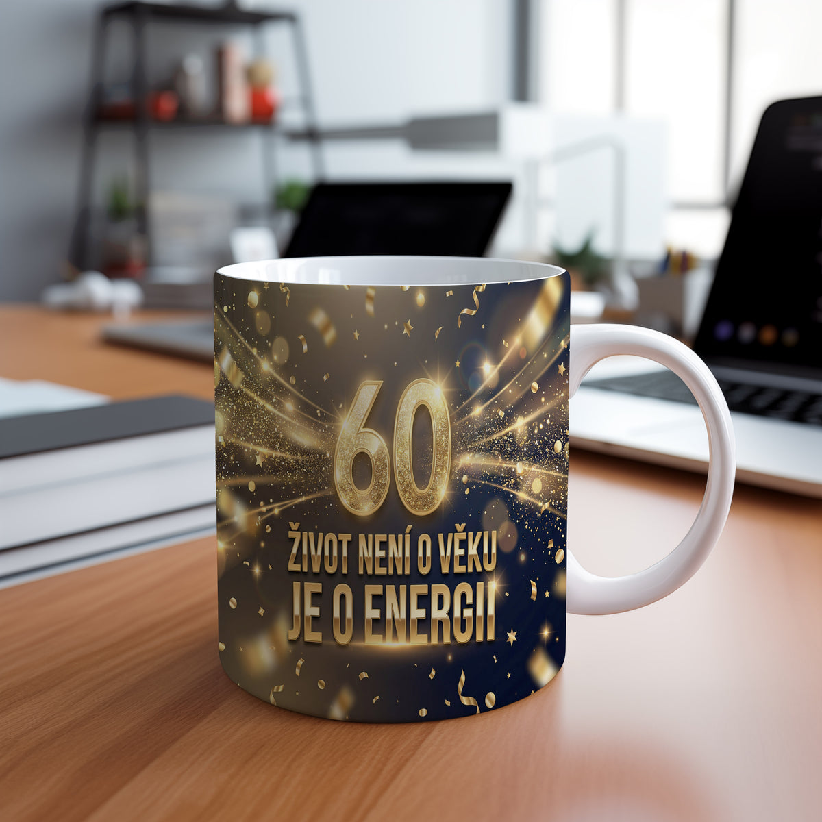 Narozeninový hrnek 60 let – ŽIVOT NENÍ O VĚKU JE O ENERGII