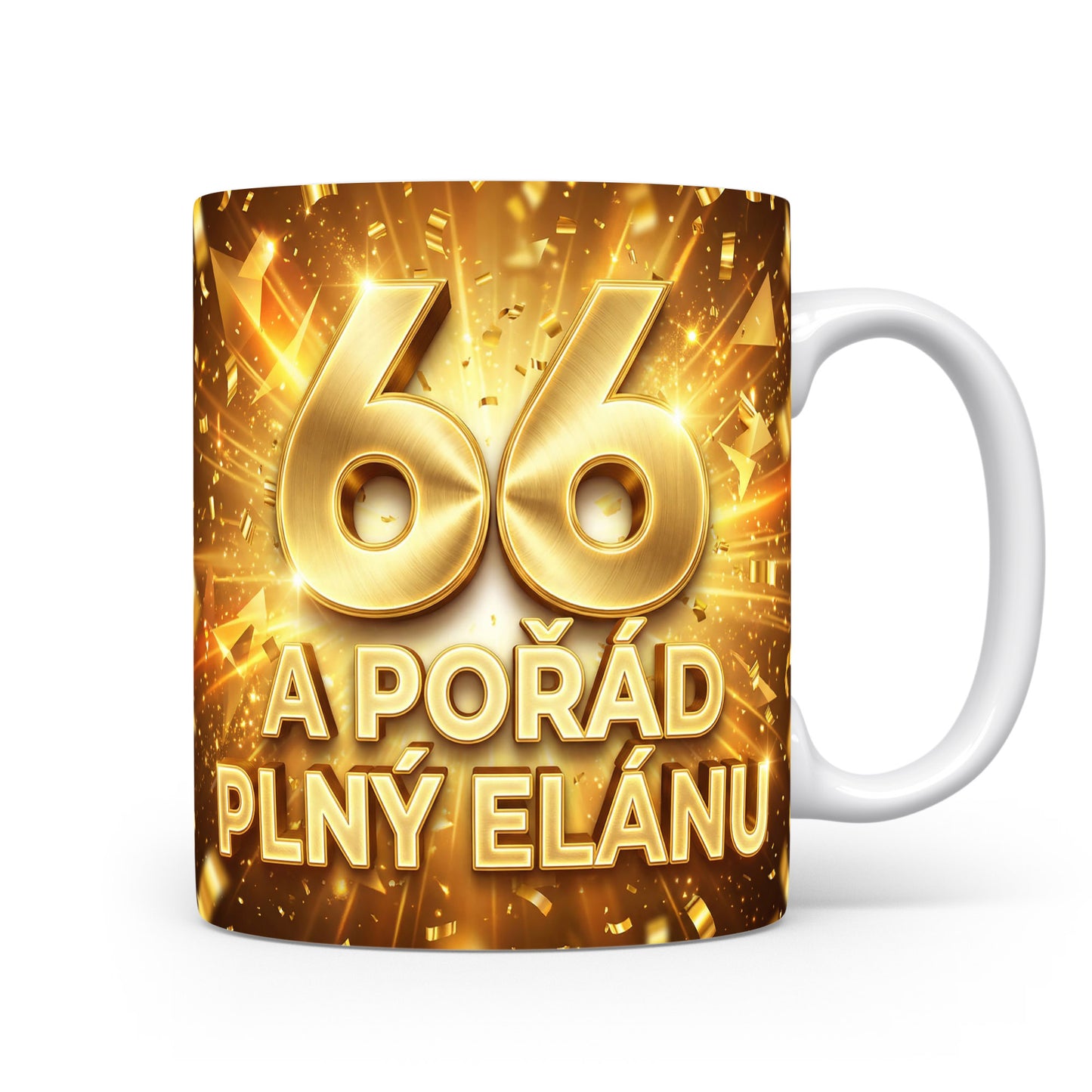 Narozeninový hrnek s věkem 66