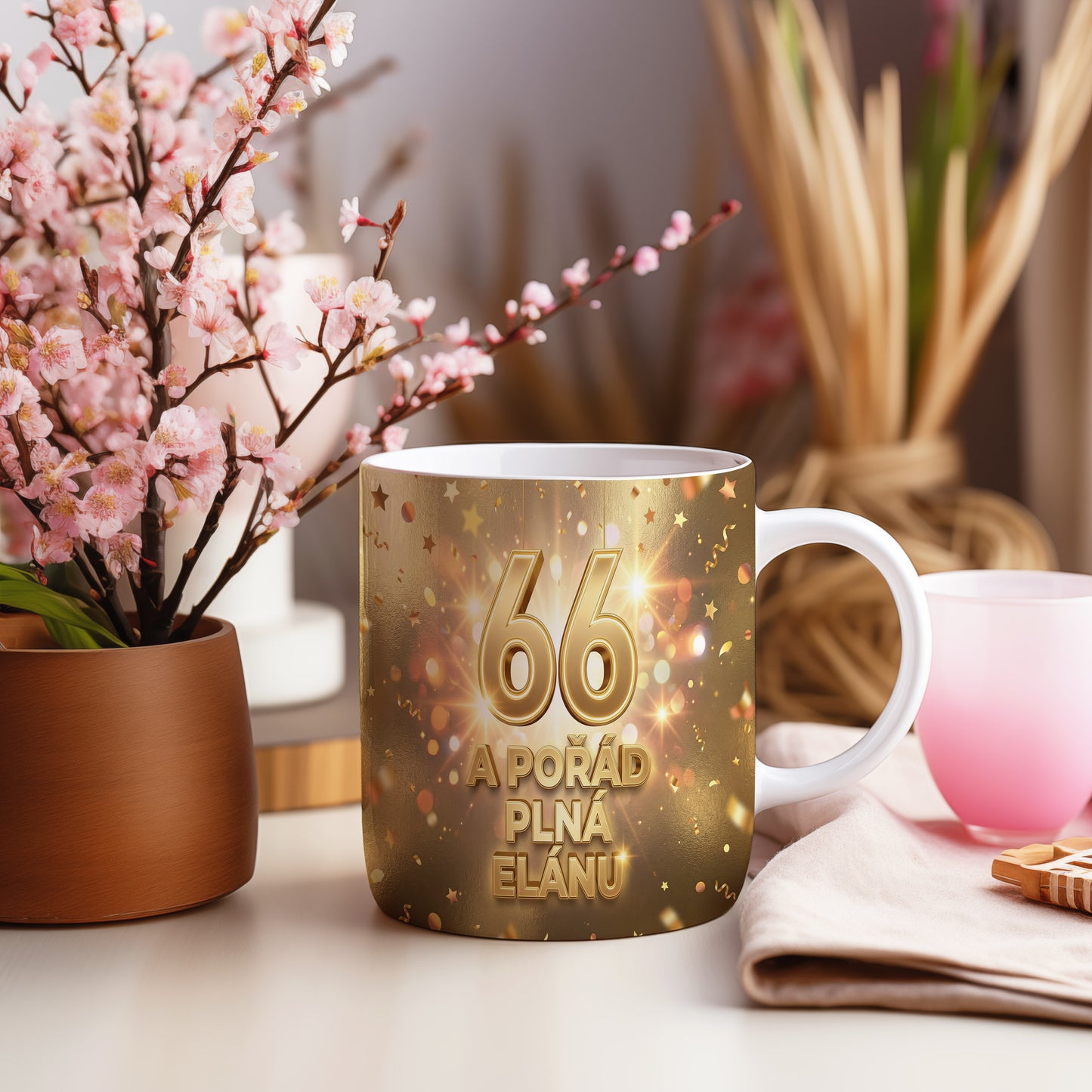 Narozeninový hrnek 66 let – A POŘÁD PLNÁ ELÁNU