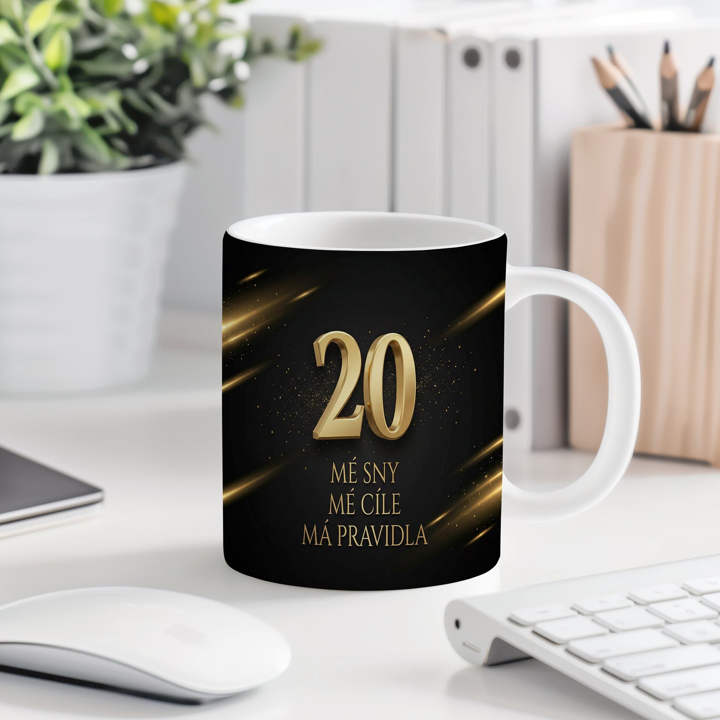 Narozeninový hrnek 20 let – MÉ SNY MÉ CÍLE MÁ PRAVIDLA
