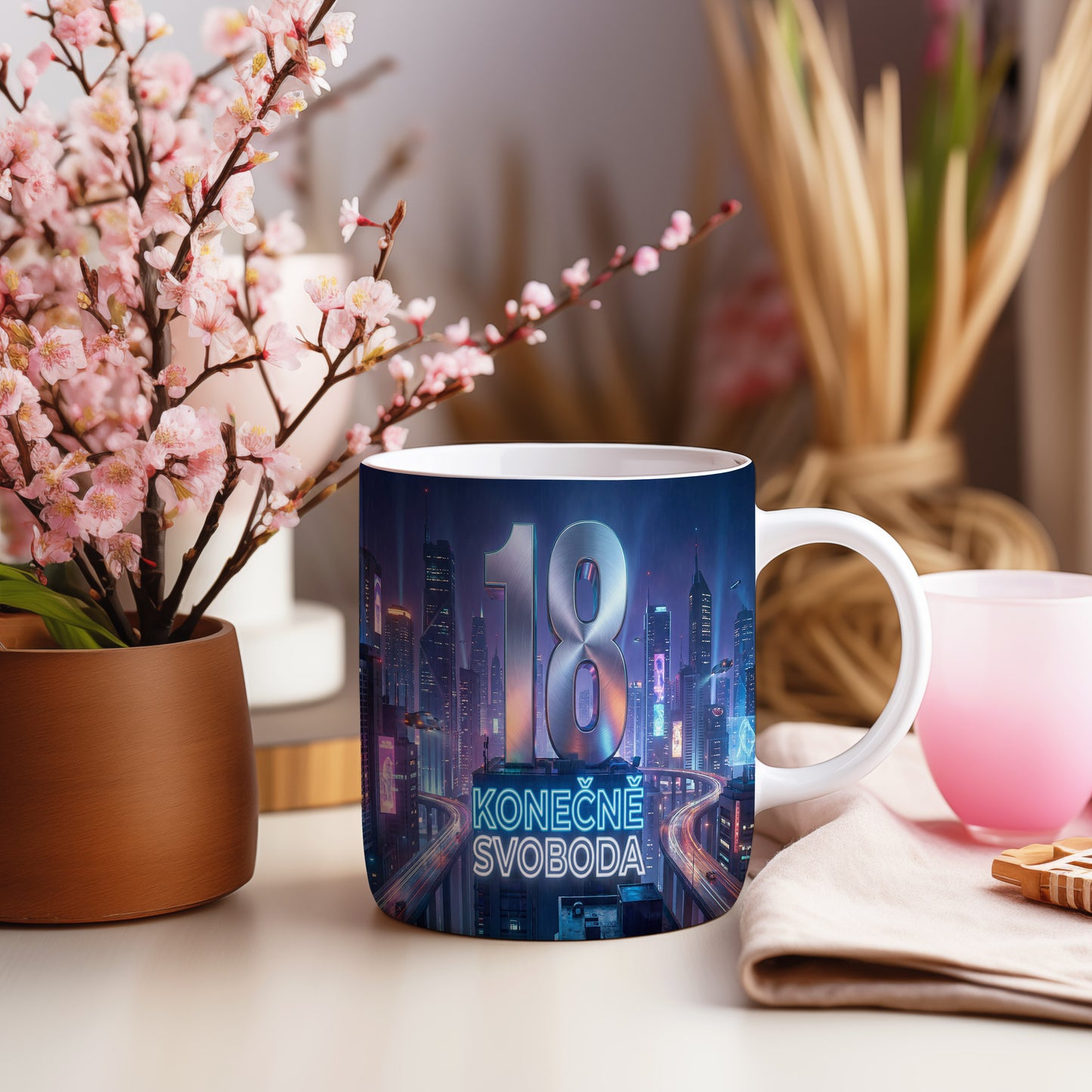 Narozeninový hrnek 18 let – KONEČNĚ SVOBODA