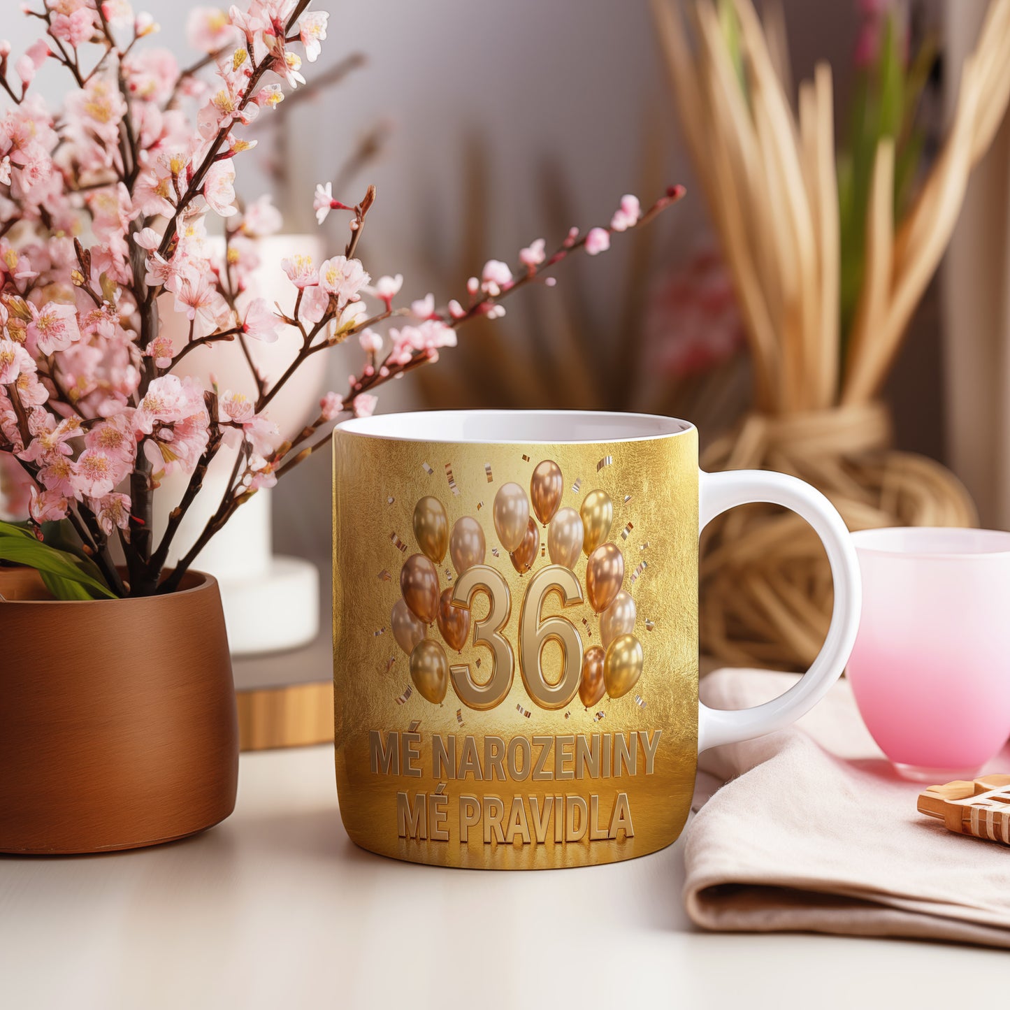 Narozeninový hrnek 36 let – MÉ NAROZENINY MÉ PRAVIDLA