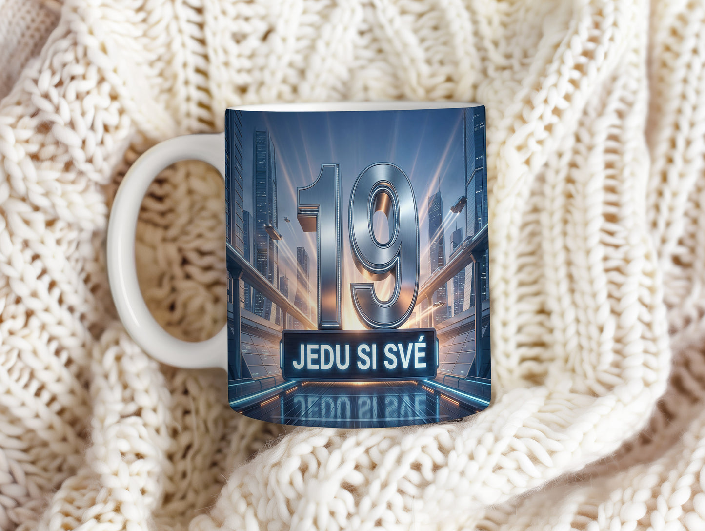 Narozeninový hrnek 19 let – JEDU SI SVÉ