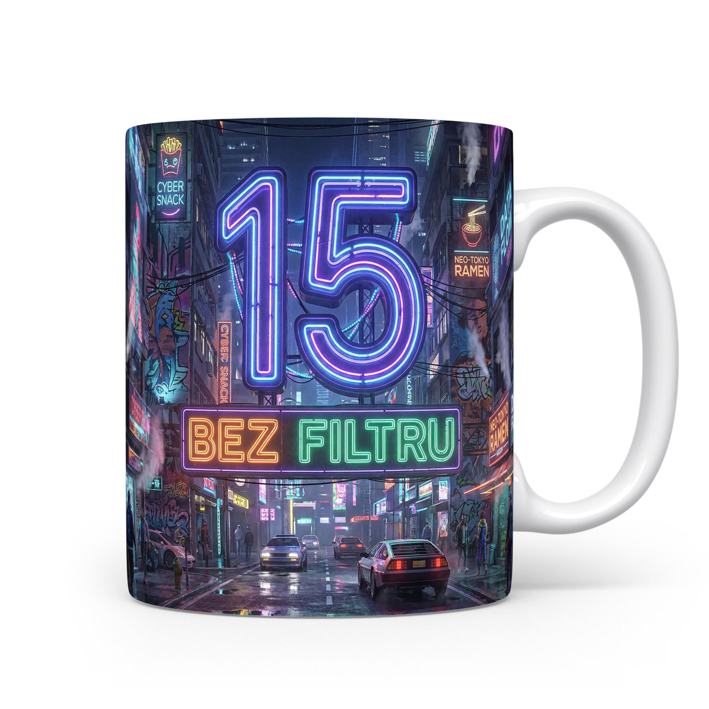 Narozeninový hrnek s číslem 15 a nápisem BEZ FILTRU