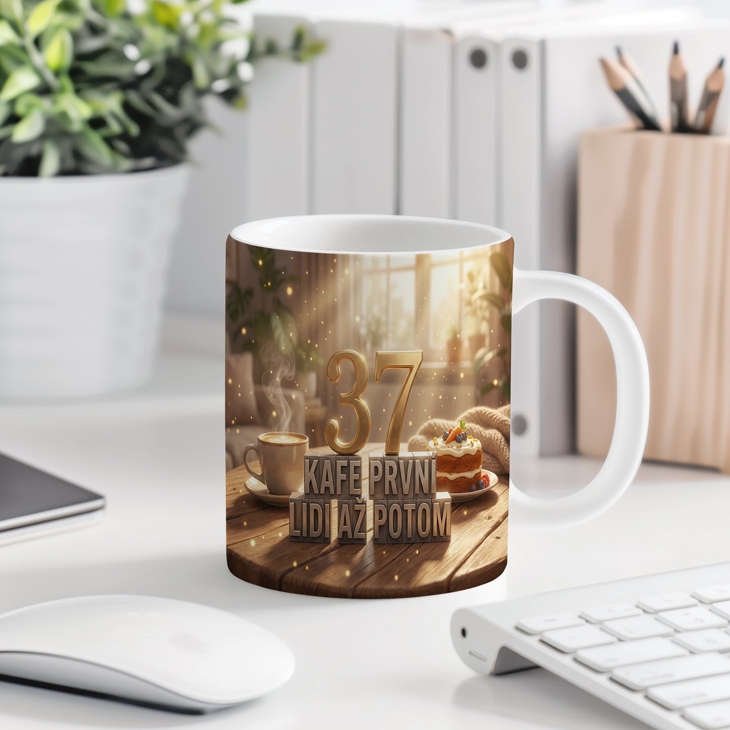 Narozeninový hrnek 37 let – KAFE PRVNÍ LIDI AŽ POTOM