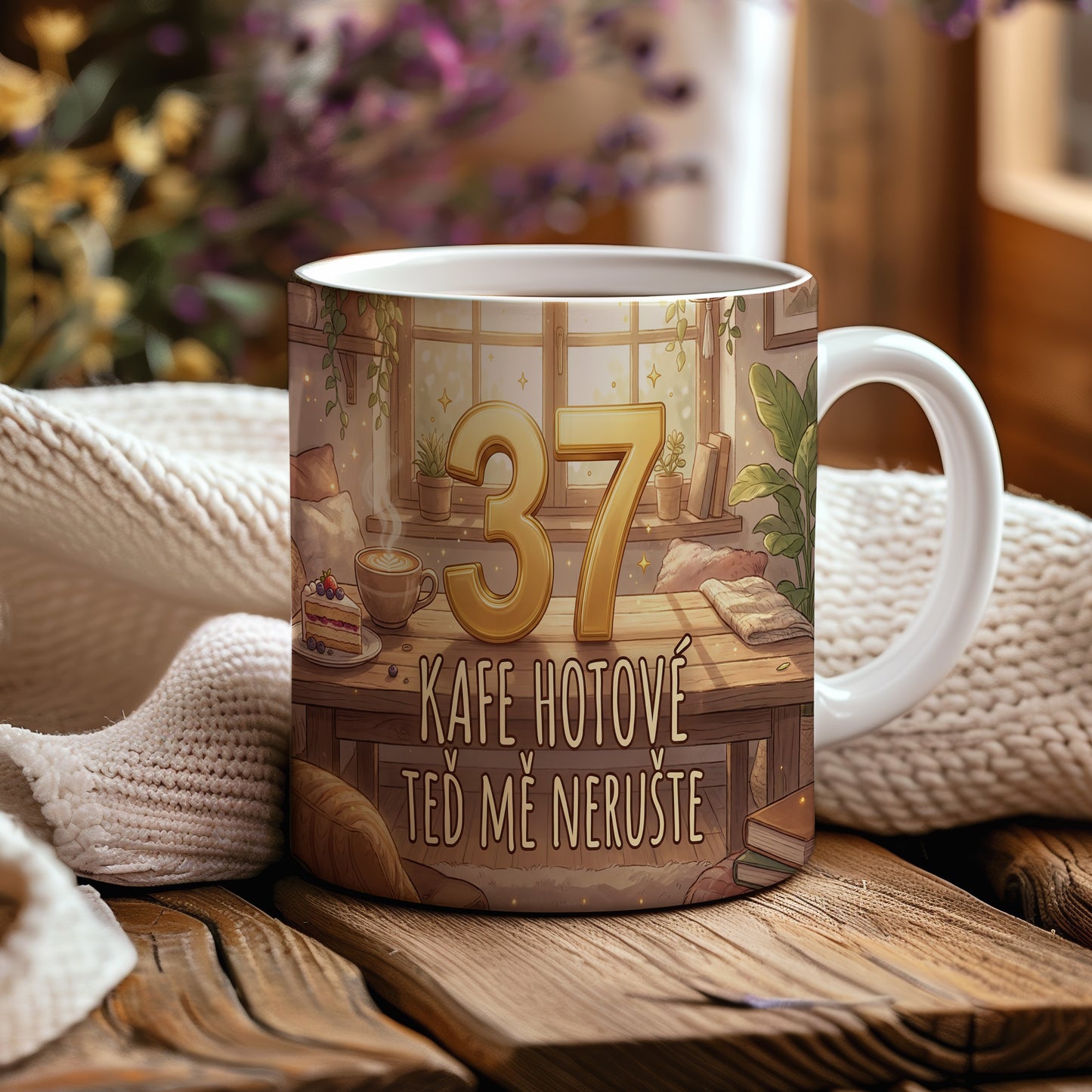 Narozeninový hrnek 37 let – KAFE HOTOVÉ TEĎ MĚ NERUŠTE