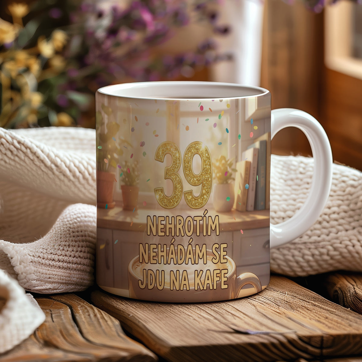 Narozeninový hrnek 39 let – NEHROTÍM NEHÁDÁM SE JDU NA KAFE