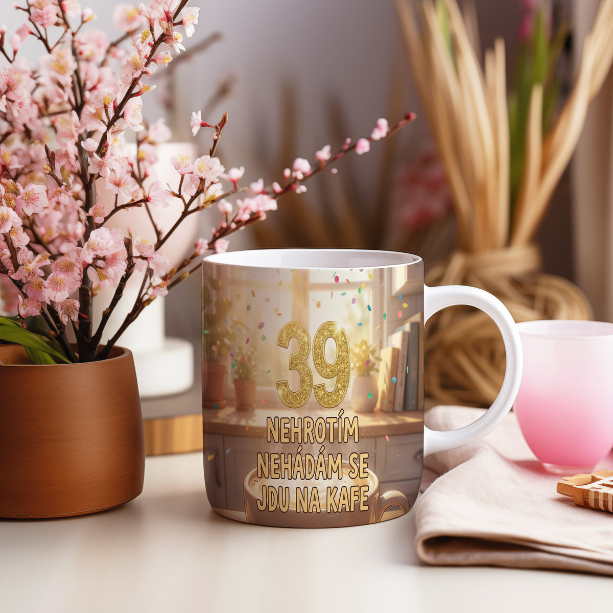 Narozeninový hrnek 39 let – NEHROTÍM NEHÁDÁM SE JDU NA KAFE