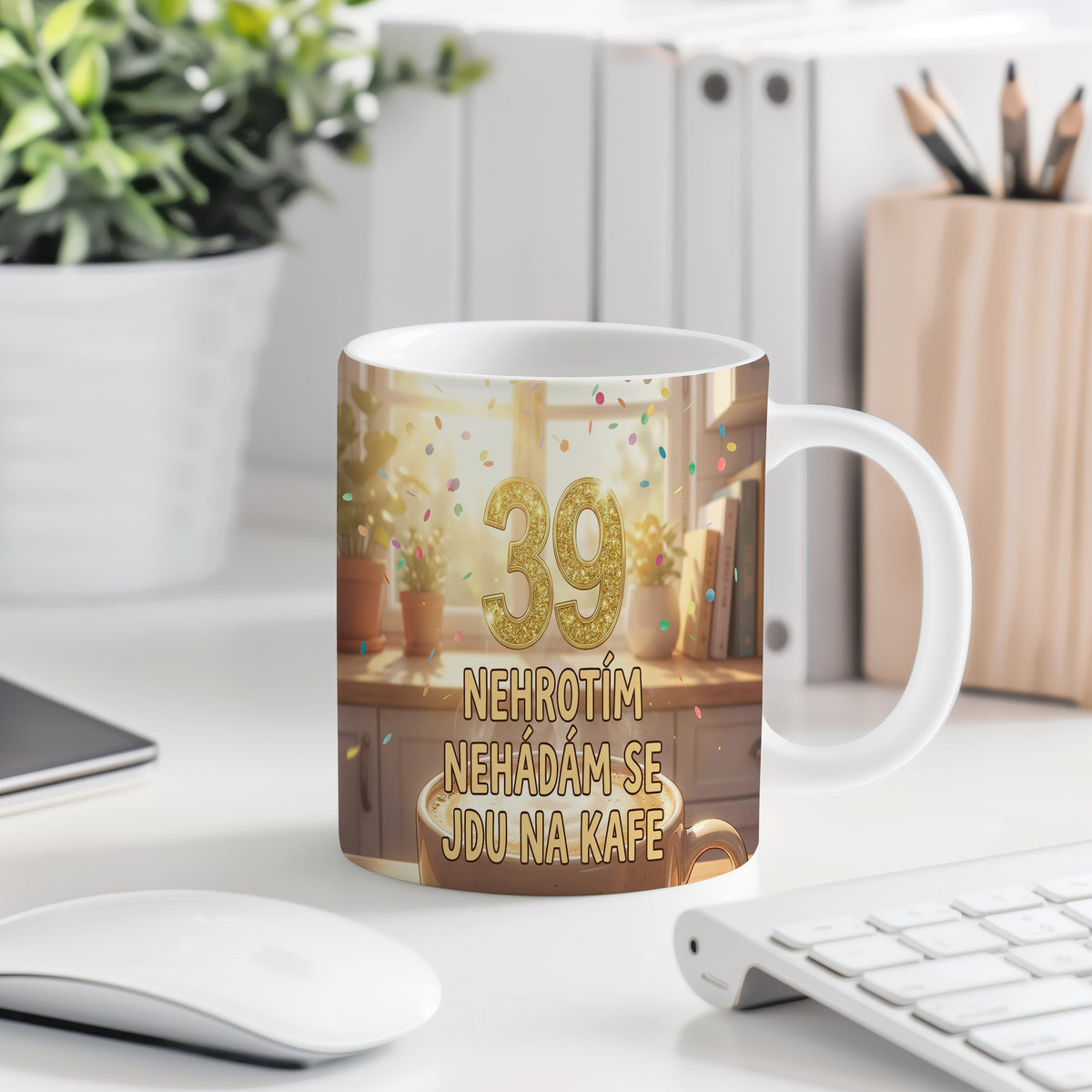 Narozeninový hrnek 39 let – NEHROTÍM NEHÁDÁM SE JDU NA KAFE