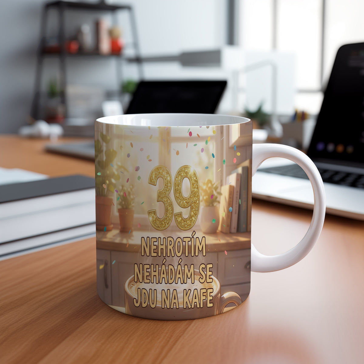 Narozeninový hrnek 39 let – NEHROTÍM NEHÁDÁM SE JDU NA KAFE