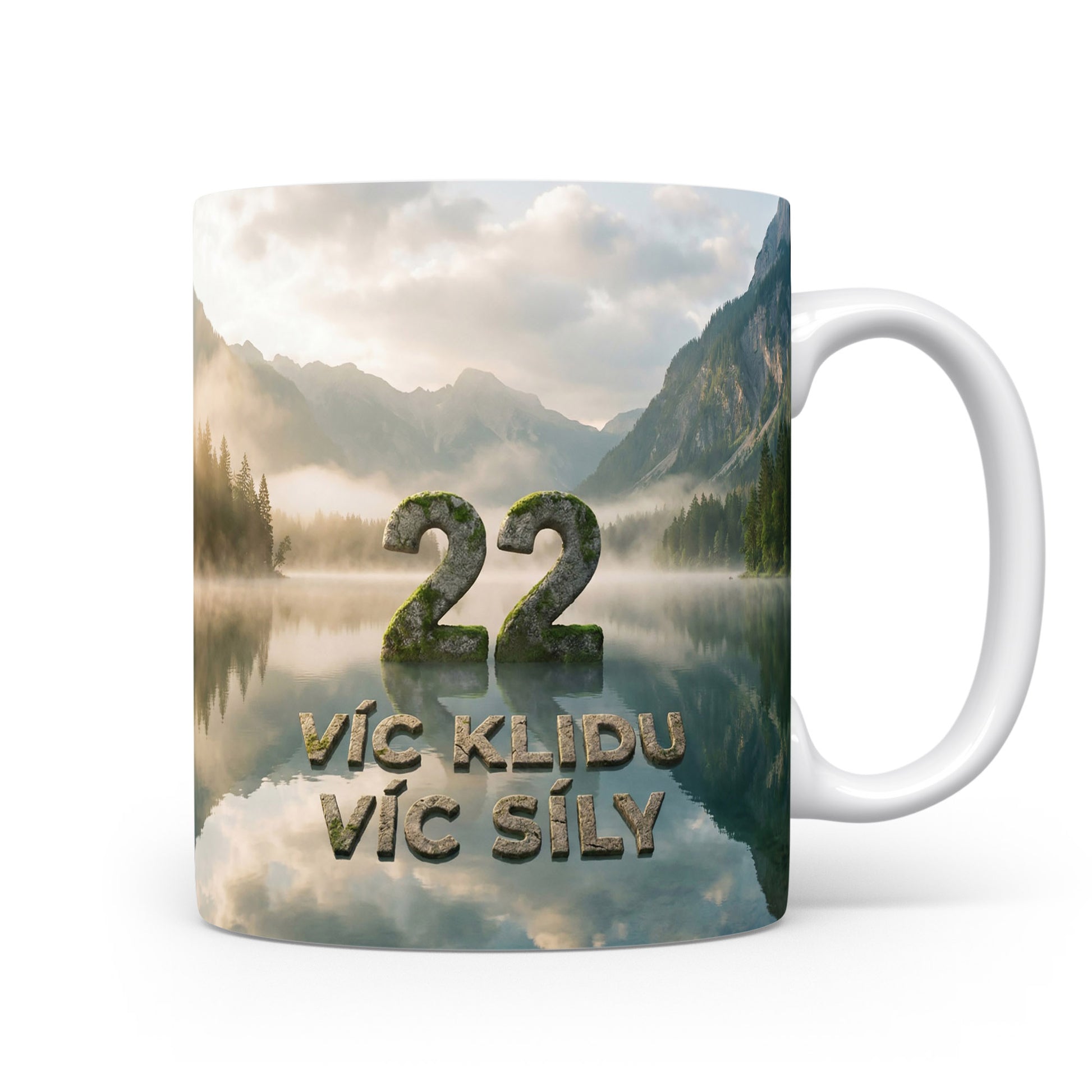 Hrnček s nápisem VÍC KLIDU VÍC SÍLY