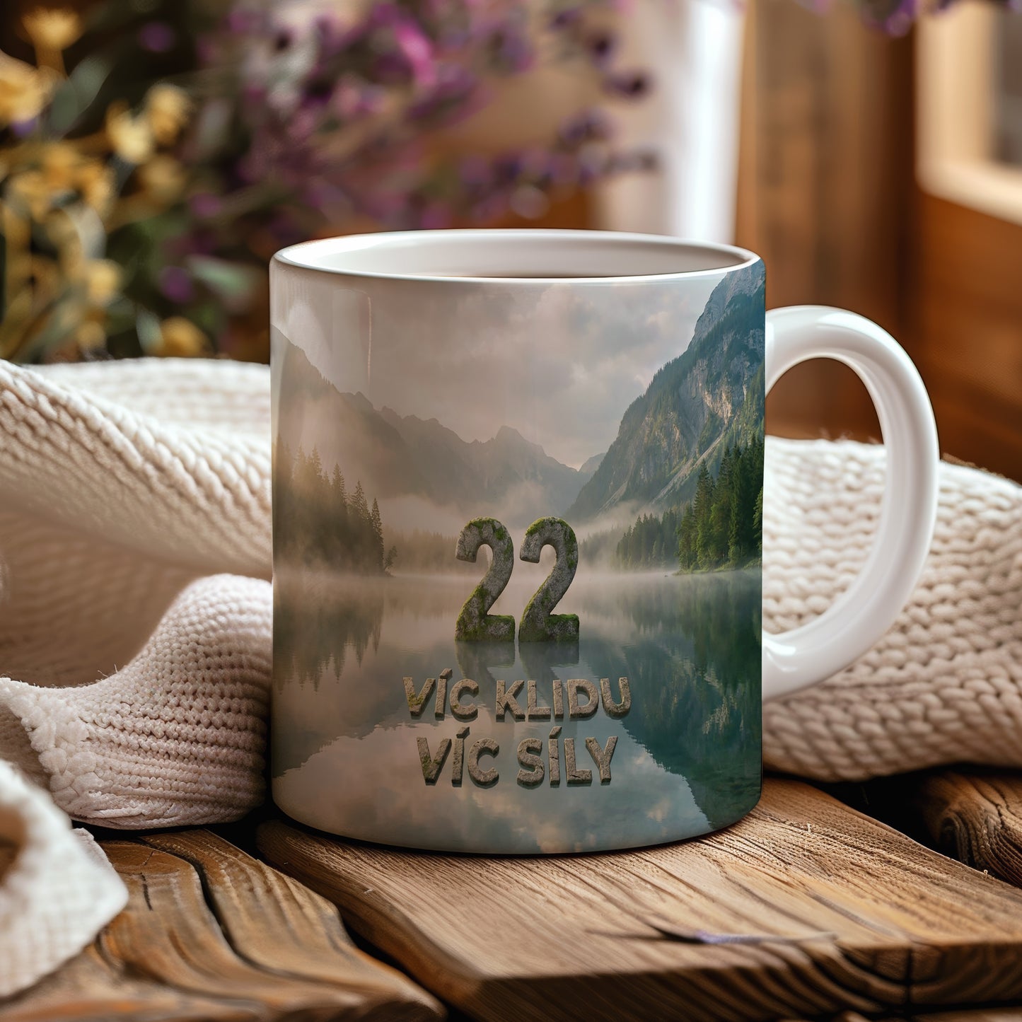 Narozeninový hrnek 22 let – VÍC KLIDU VÍC SÍLY