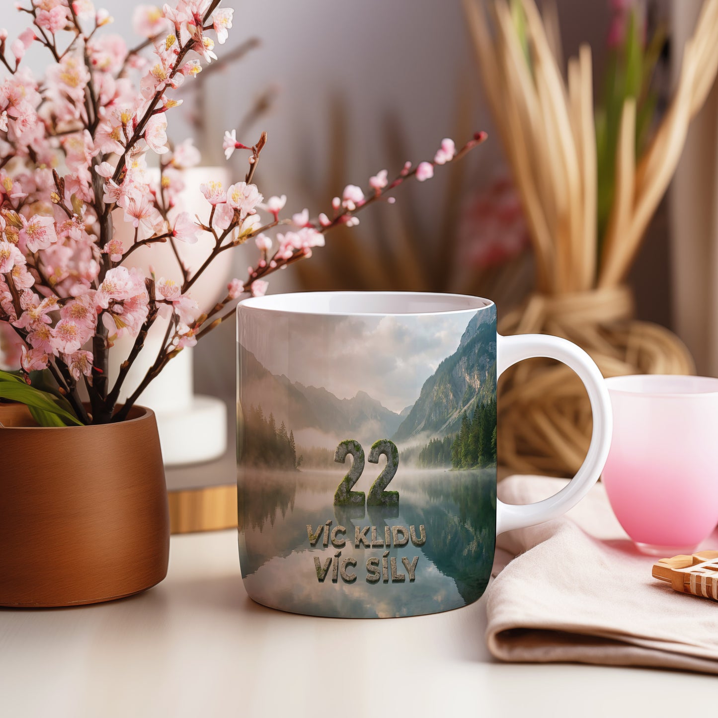 Narozeninový hrnek 22 let – VÍC KLIDU VÍC SÍLY