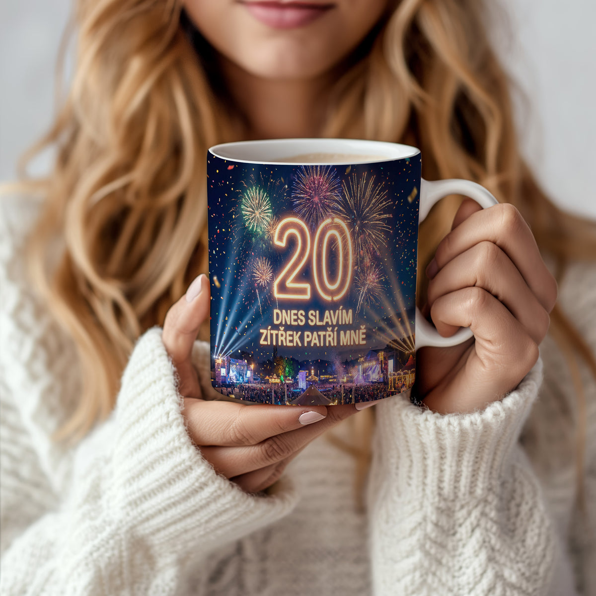 Narozeninový hrnek 20 let – DNES SLAVÍM ZÍTŘEK PATŘÍ MNĚ