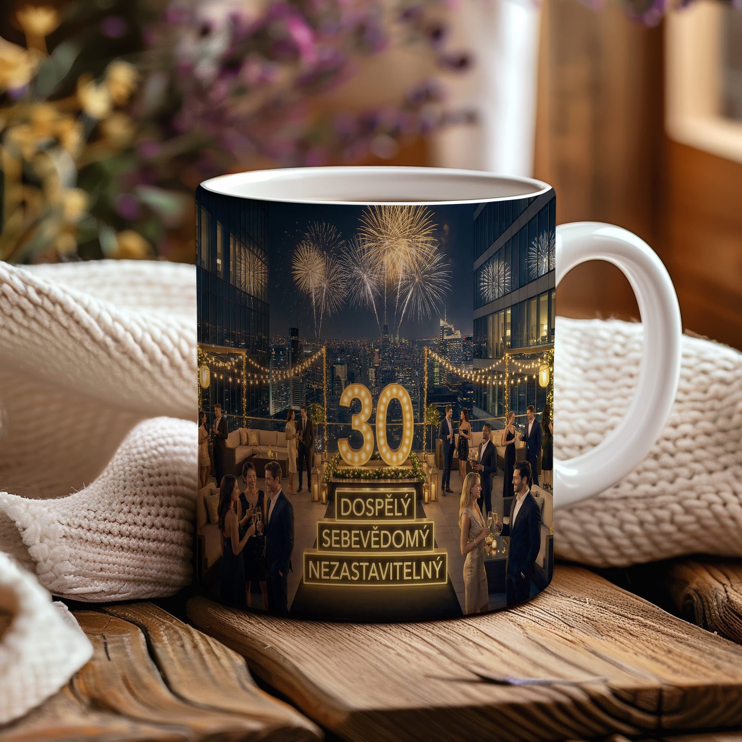 Narozeninový hrnek 30 let – DOSPĚLÝ SEBEVĚDOMÝ NEZASTAVITELNÝ