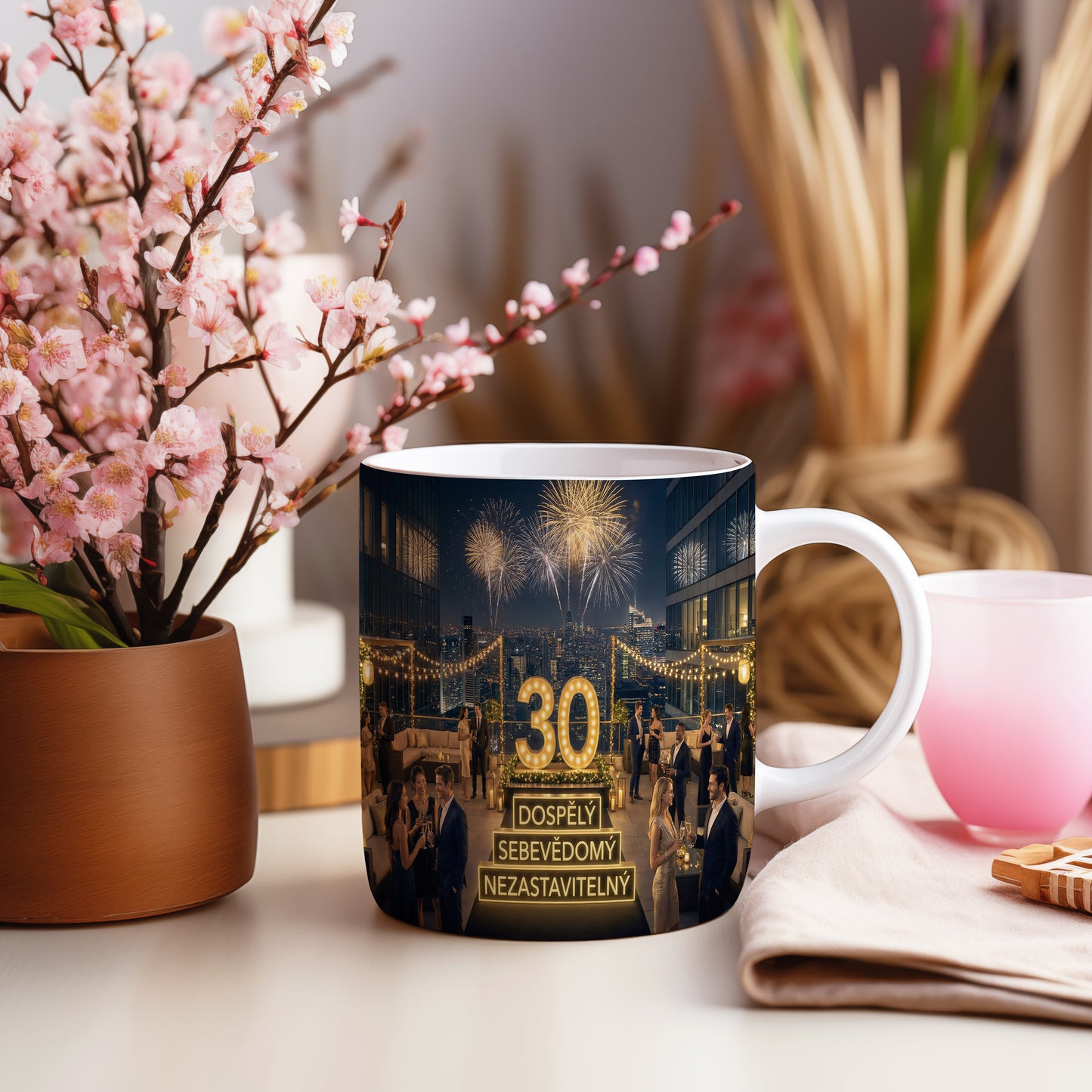 Narozeninový hrnek 30 let – DOSPĚLÝ SEBEVĚDOMÝ NEZASTAVITELNÝ