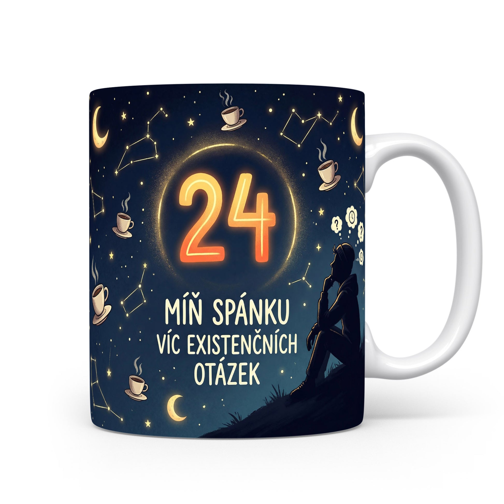 Hrnček s číslem 24 a sloganem.