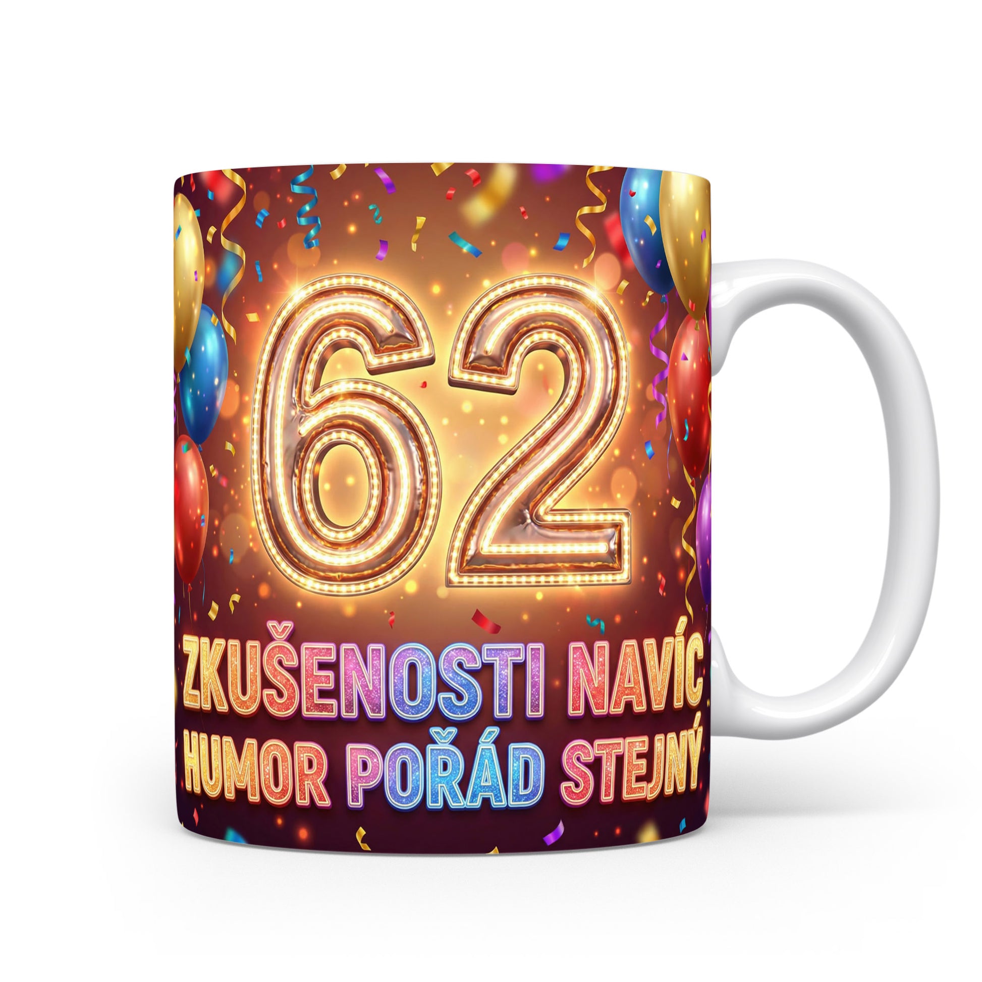 Narozeninový hrnek s číslem 62